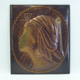 Сувенирное настенное панно-чеканка "Принцесса", размеры 20х17см